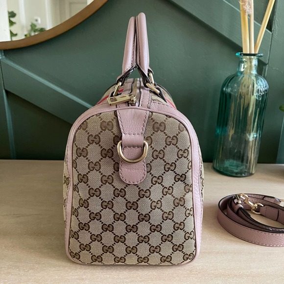 ❌SOLD❌Gucci Boston GG Supreme Canvas Lt Pink Nude Bag 2 - Picture 10 of 13